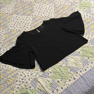 Forever 21 Black Sheer Crop Blouse